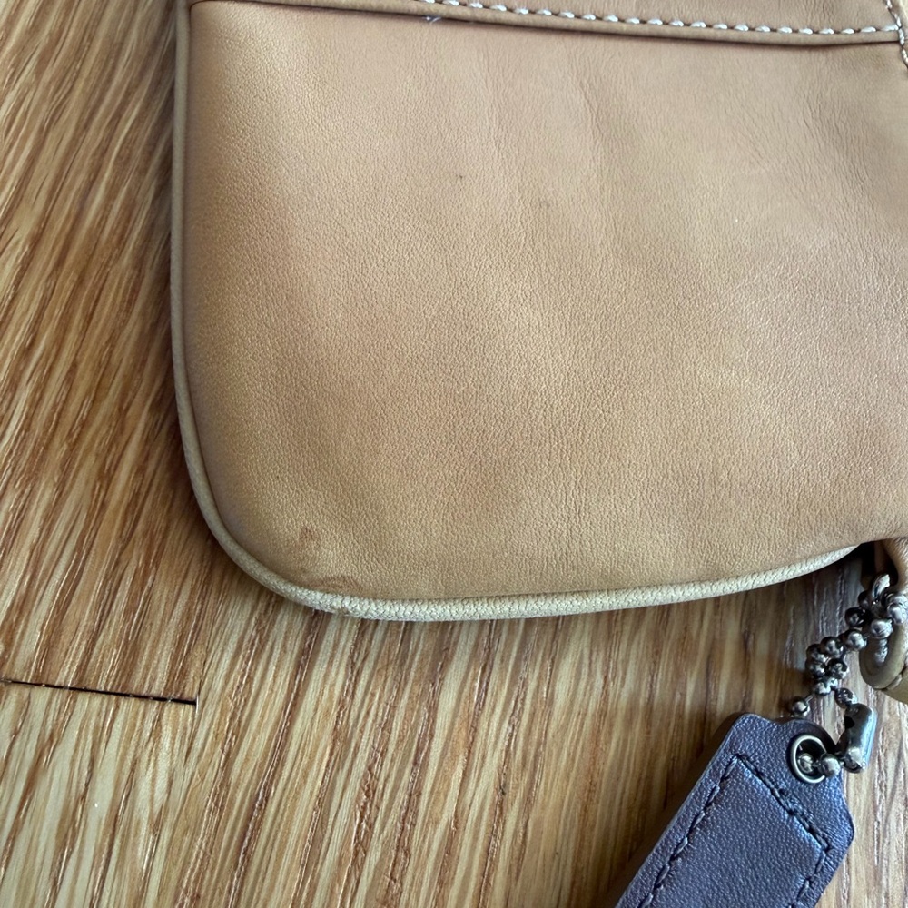 Coach Small Leather Wristlet in Light Tan - Picture 3 of 5